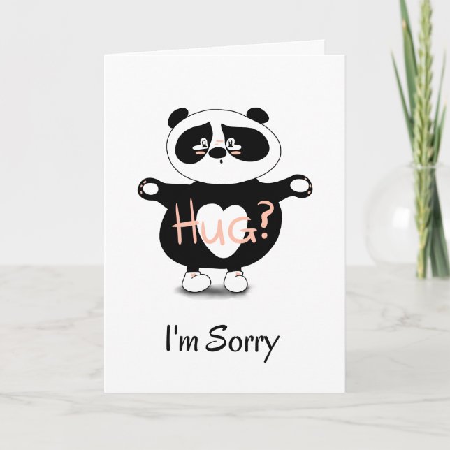 Carte Je suis désolé, Sad Panda (Devant)