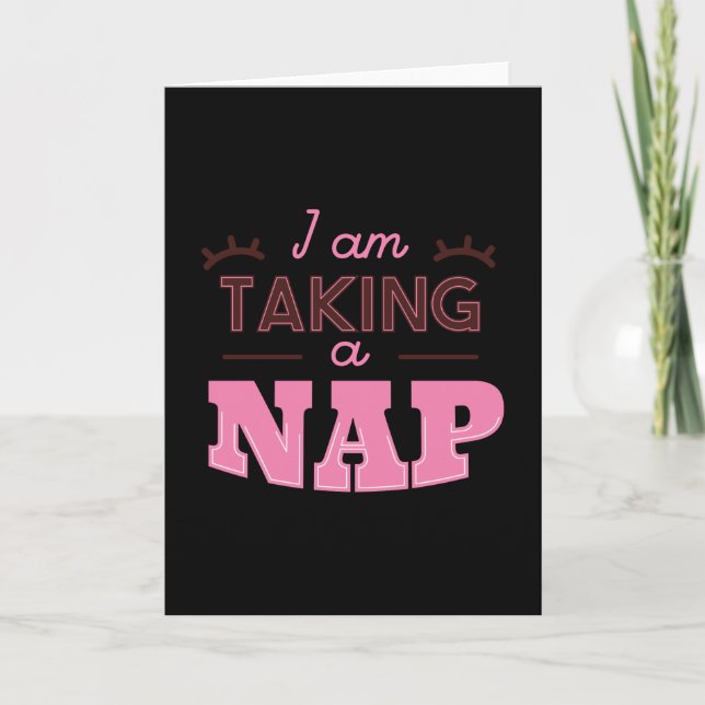 Carte Je Suis En Train De Faire Un Sommeil Rose Drôle (Devant)