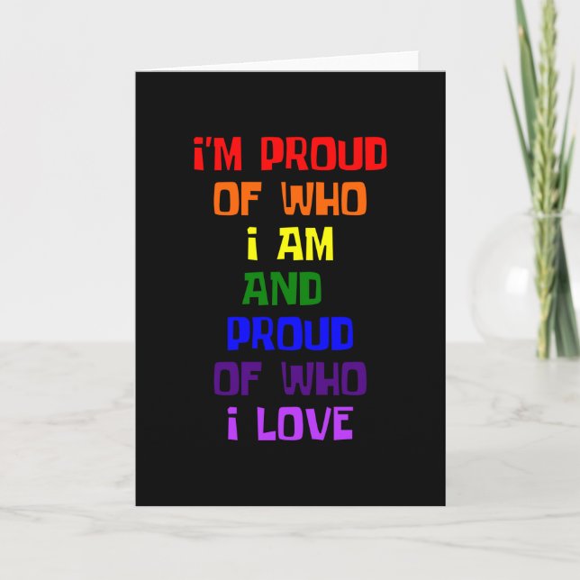 Carte Je suis fier de qui j'aime le Gay pride (Devant)