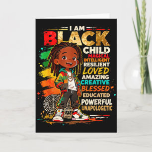 Carte Je Suis Garçon Enfant Noir Puissant Amour Créatif 