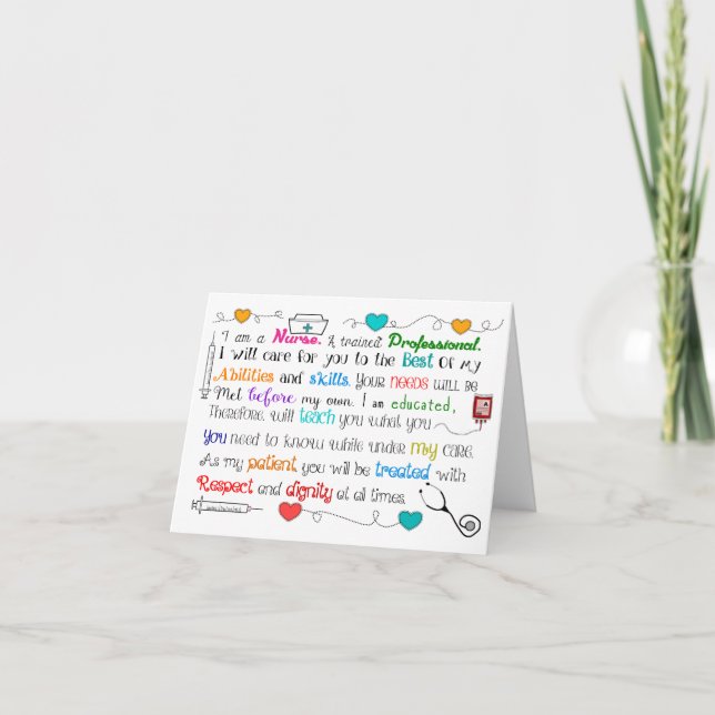 Carte Je suis infirmière (Devant)
