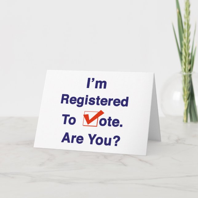 Carte Je suis inscrit pour voter (Devant)