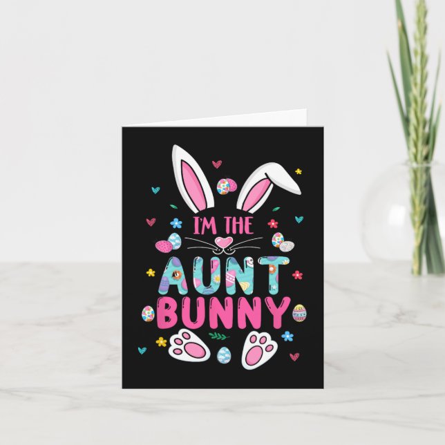 Carte Je suis La Tante Bunny Joyeuse Tante de Pâques Bun (Devant)