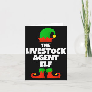 Carte Je suis l'agent de bétail Elfe Famille Pyjama Noël