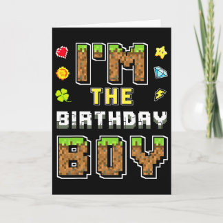 Carte Je suis L'Anniversaire Garçon Gamer Pixel Annivers