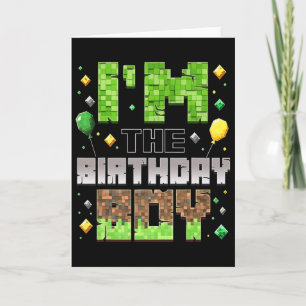 Carte Je suis L'Anniversaire Garçon Party Gamer Pixel Bo