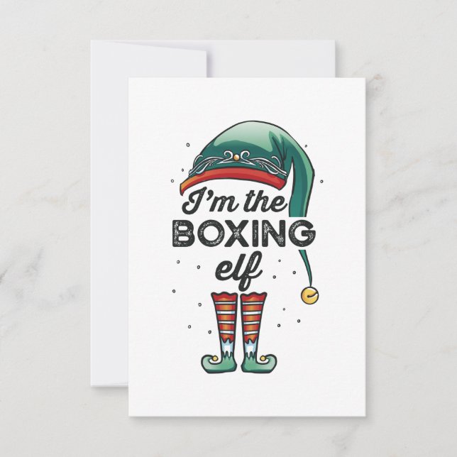 Carte Je suis l'Elf de Boxe Cadeau de Noël Xmas (Devant)