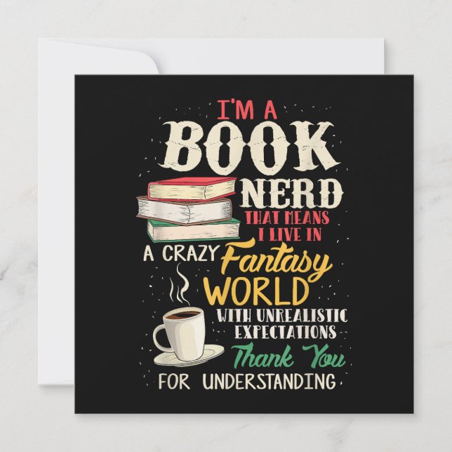 Carte Je suis Nerd de livre - Louveur de livre - Littéra (Devant)