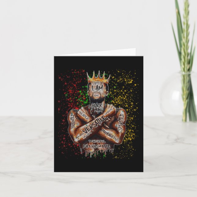 Carte Je Suis Noir Homme Et Je Suis Roi Noir Histoire Af (Devant)