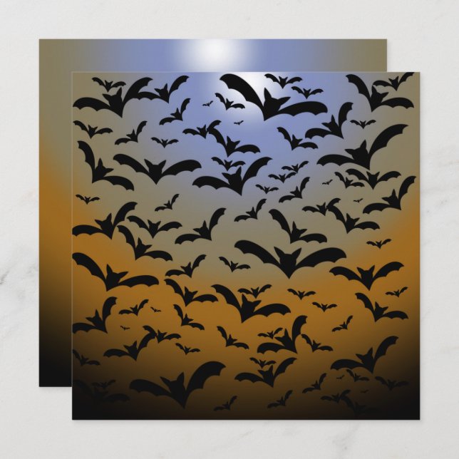 Carte Je suis partie Batty pour les chauves-souris noire (Devant / Derrière)