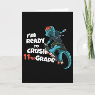 Carte Je suis prêt à écraser le skateboard dinosaure de 