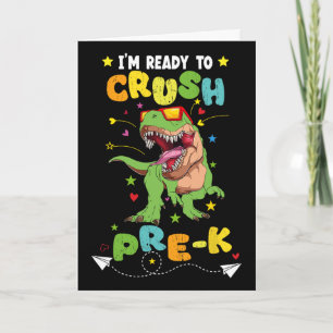 Carte Je suis prêt à écraser le T Rex dinosaure pré-mate