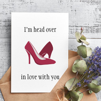 Carte Je suis tête dessus talons en amour avec toi