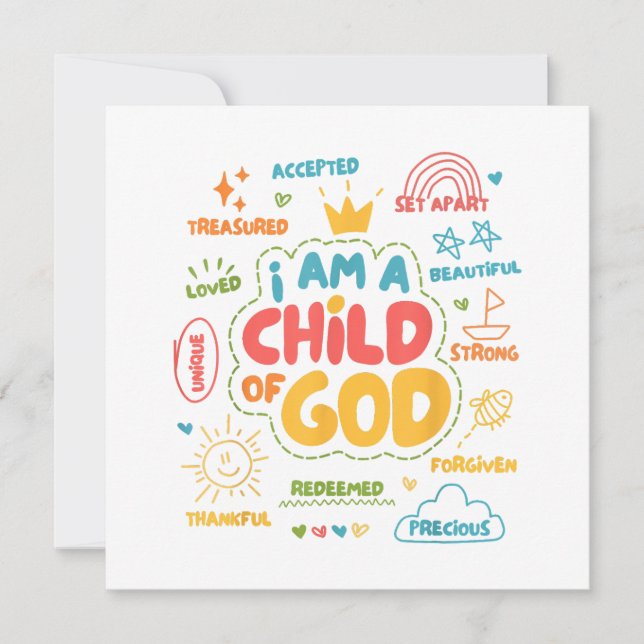 Carte Je suis un Enfant de Dieu Rétro chrétien Jésus Foi (Devant)