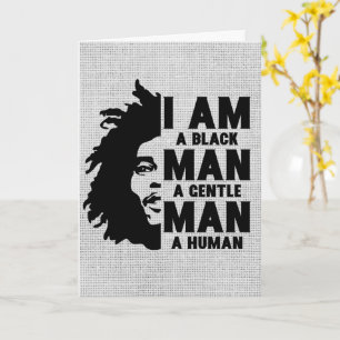 Carte Je Suis Un Homme Noir Afro Dreads Gris Fête des pè