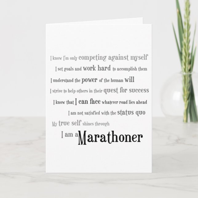 Carte Je suis un marathonien Félicitations (Devant)
