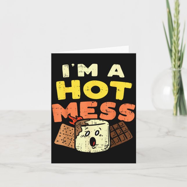 Carte Je Suis Un Marshmallow De Mess Chaud Smores Feu De (Devant)