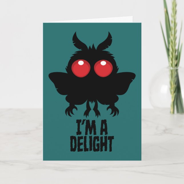 Carte Je suis un Mothman délectable, créature cryptide e (Devant)