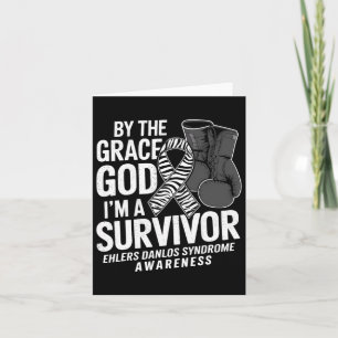 Carte Je suis Un Survivant Boxing Glove Zebra Ribbon Eds