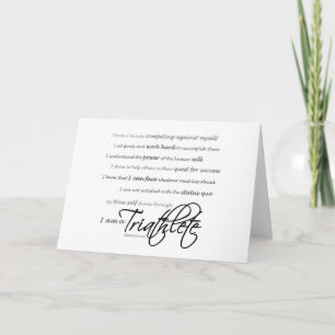 Carte Je suis un Triathlete - manuscrit