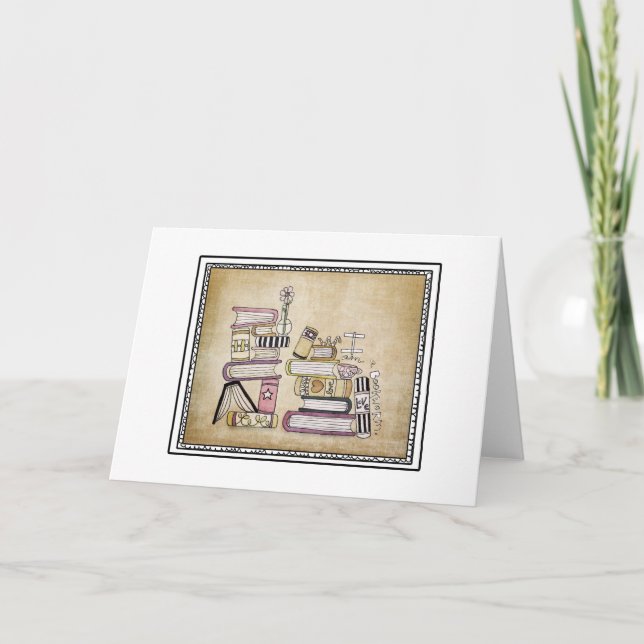 Carte je suis un ver de livres (Devant)