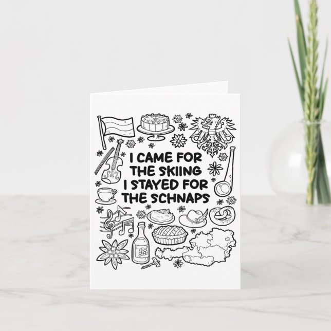 Carte Je Suis Venu Pour Le Ski (Devant)