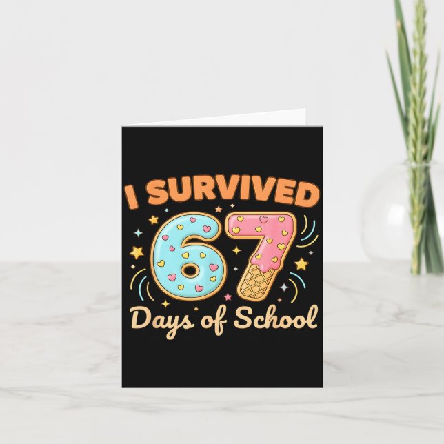 Carte Je Survivais 67 Jours D'École Drôle 67 Professeurs (Devant)
