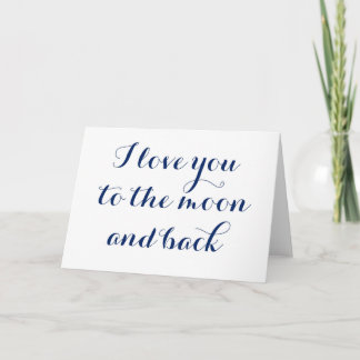 Carte Je t'aime à la lune et au dos