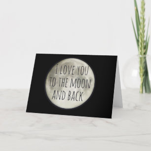 Carte Je t'aime à la lune et au dos