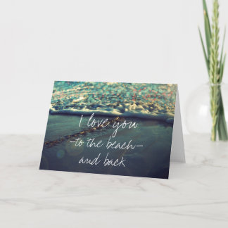 Carte Je t'aime à la plage et au retour