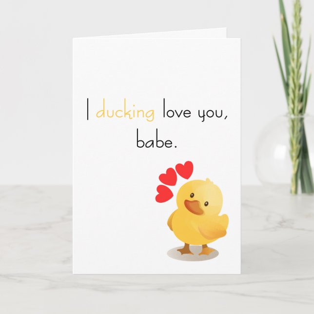 Carte "Je t'aime à mort, bébé" à la Saint-Valentin (Devant)