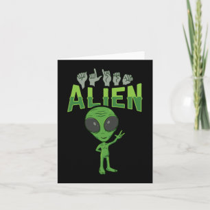 Carte Je t'aime Alien Langue des Signes Américaine (LSA)