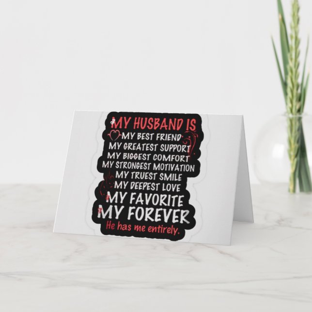 CARTE "JE T'AIME" ANNIVERSAIRE DE MARI (Devant)