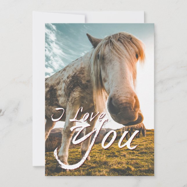 Carte Je t'aime avec l'air du Cheval (Devant)