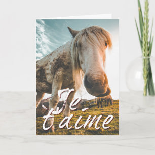 Carte Je t'aime avec regardé cheva