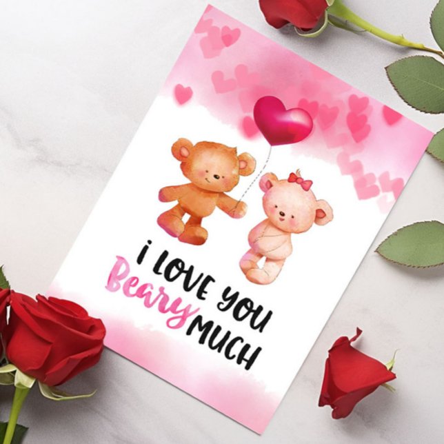 Carte Je t'aime Beary beaucoup de Valentine (Créateur téléchargé)