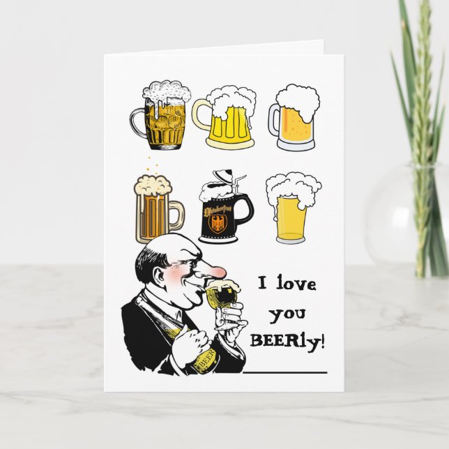 Carte Je t'aime Beerly Dearly Valentine's Day (Devant)
