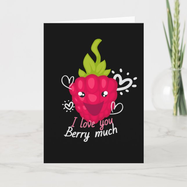 Carte Je T'Aime Berry Beaucoup Fruit Framboise (Devant)