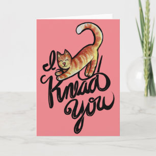 Carte Je t'aime chatte chatte chatte chats orange