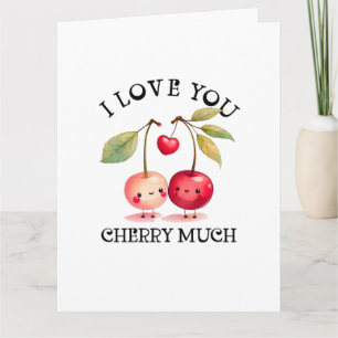 Carte Je T'Aime Cherry Beaucoup de Valentines Jour