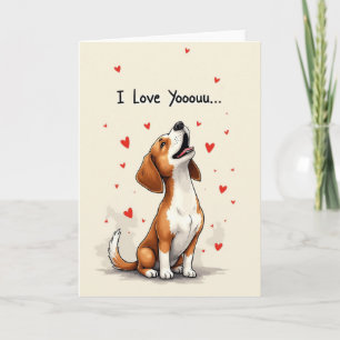 Carte Je T'aime Chien Mignon Beagle