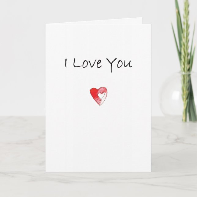Carte Je t'aime coeur (Devant)