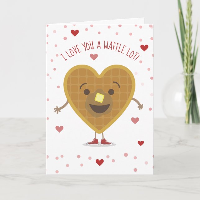 Carte Je t'aime Coeur de gaufre Valentine (Devant)