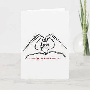 Carte Je T'Aime Coeur Mains