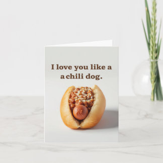 Carte Je t'aime comme un chile dog