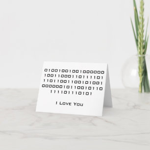 Carte "Je t'aime" dans le code binaire