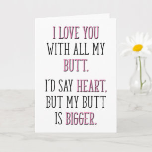 Carte Je t'aime de tout mon coeur, drôle la Saint Valent