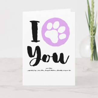 Carte Je t'aime du chien