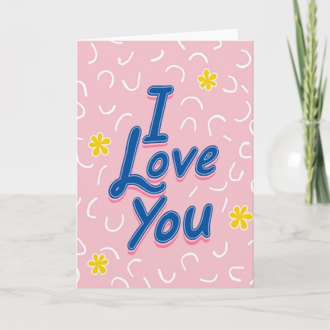 Carte « Je t'aime » en script gras (Devant)