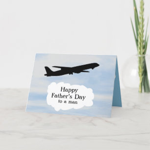 Carte Je T'Aime Fête des pères Pilote Jet Avion Volant 
